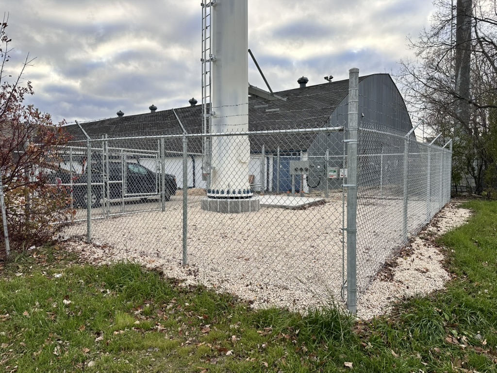 Cell tower chain link compound fencing
