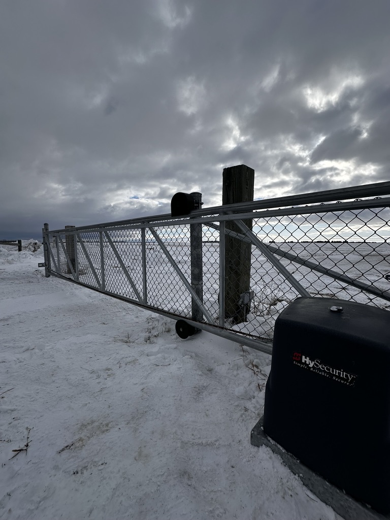 High-traffic commercial slide gate installation